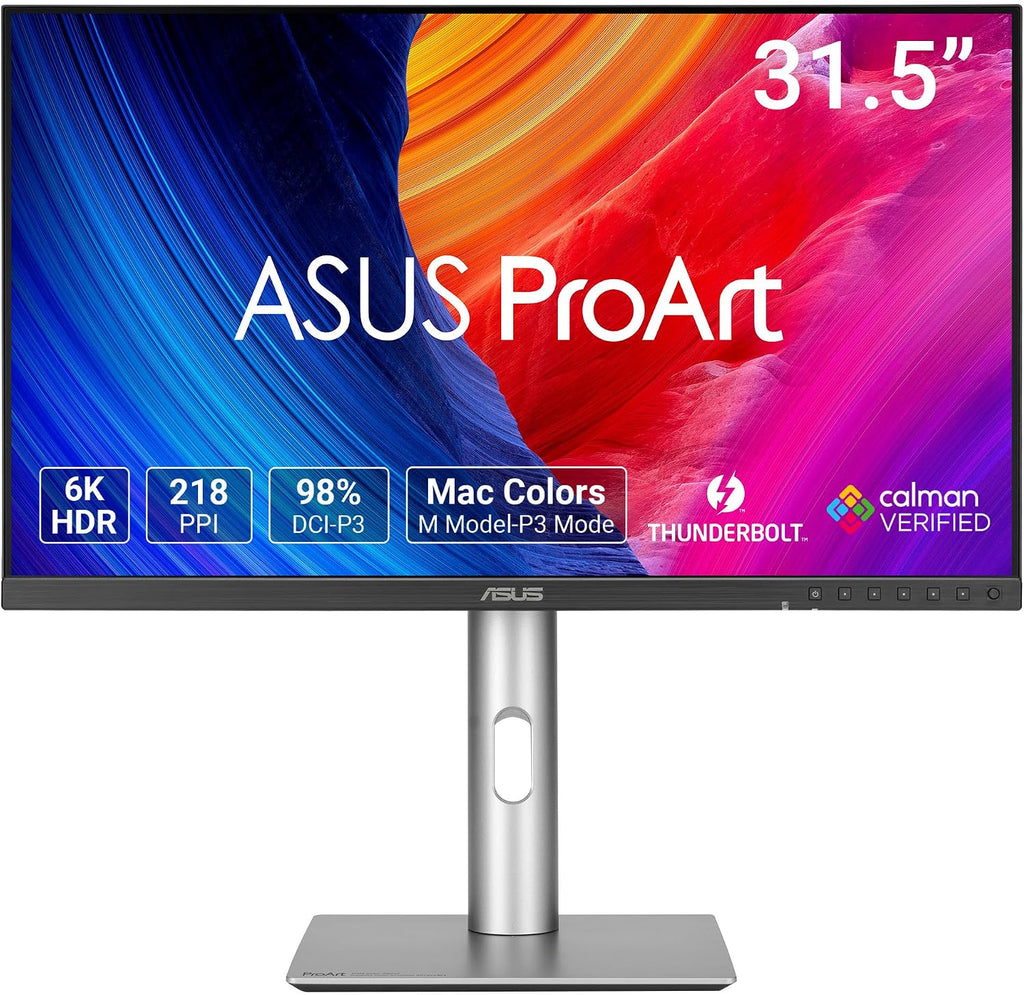 ASUS ProArt Display 32' 6K Professional Monitor (PA32QCV) - IPS, 6K (6016 x 3384), 98% DCI-P3, LuxPixel™, ΔE < 2, Calman Verified, Thunderbolt 4, DisplayHDR600, DisplayWidget, 3 yr Warranty