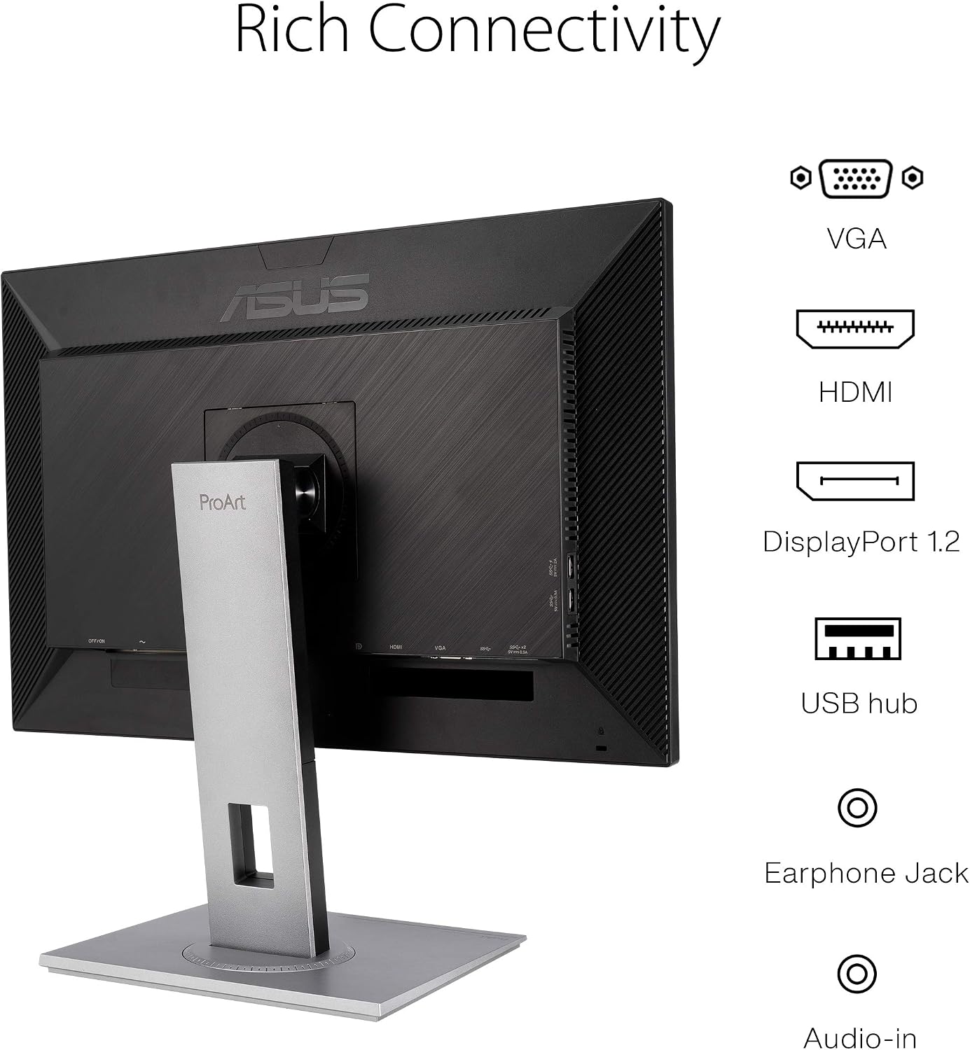 ASUS ProArt 24' Monitor - WUXGA (1920 x 1200), 16:10 Monitor, 100% sRGB/Rec.709 ΔE < 2, IPS, DisplayPort, HDMI, Calman Verified, Anti-Glare, Tilt, Pivot, Swivel, Height Adjustable - PA248QV