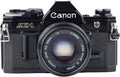 Canon AE-1 35mm SLR Film Manual Focus Camera (Black) with 50MM Canon FD Mount Lens. (Renewed)