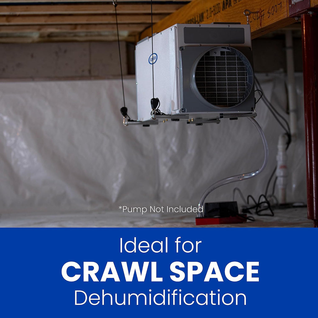 AprilAire E070W Smart Wi-Fi Crawl Space Dehumidifier, 70-Pint Commercial Whole-House Dehumidifier for Basement, Crawlspace & Home up to 2,200 Sq. Ft. with Pump, Drain Hose, Hanging Kit, MERV 11 Filter