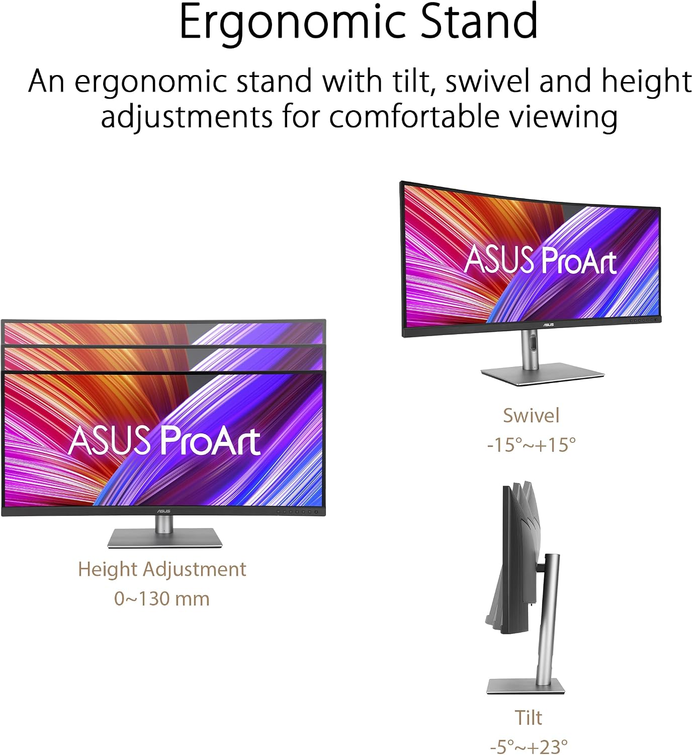 ASUS ProArt Display 34' Ultrawide Curved Professional HDR Monitor (PA34VCNV) - IPS, 21:9 3440 x 1440, 3800R Curve, 100% sRGB/Rec709, ΔE<2, Calman Verified, USB-C Docking PD 96W, RJ45, 3 Year Warranty