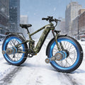 PUCKIPUPPY Dual Motor Electric Bike for Adults 1600W, 48V 20AH Battery with Torque Sensor, Full Suspension, 26' Fat Tire, 28MPH, 8 Speed Mountain Electric Bicycle, 80 Mile Range, Golden Retriever Pro