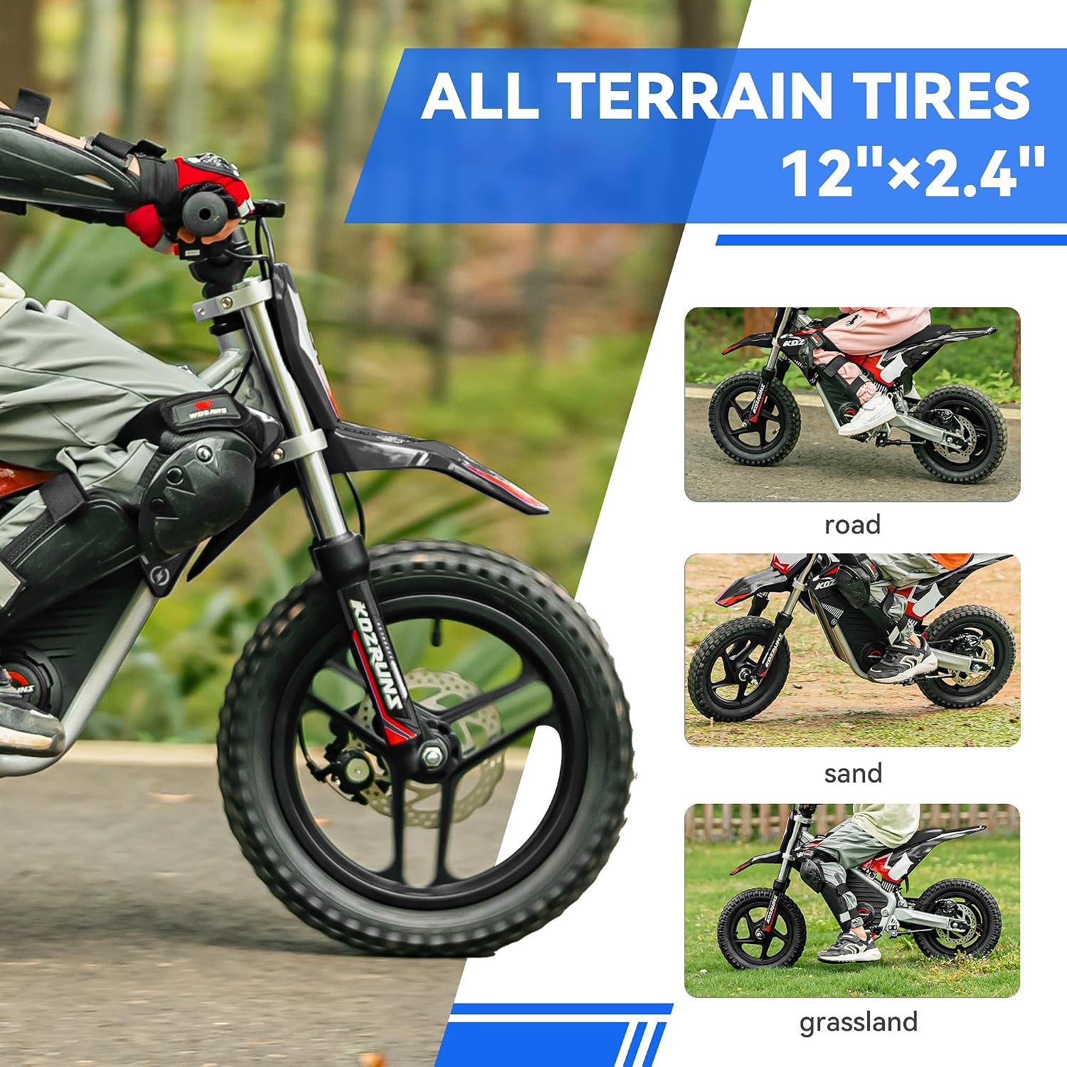 Racing Grade Electric Dirt Bike for Kids, 500W Powerful Motorcycle for Ages 6-12, 36V 5.2Ah Lithium Battery, Dual Shock Absorption, 3 Speed Modes, Safe Disc Brake, 14Inch Off Road Tires, Black