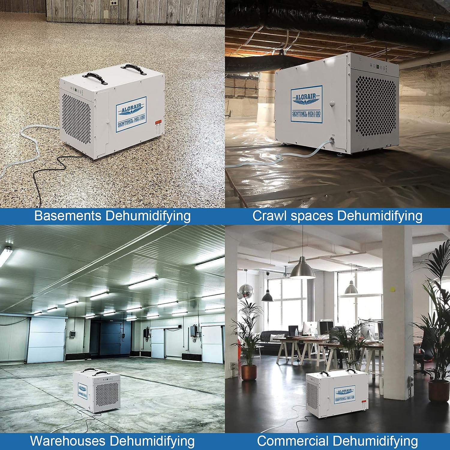 ALORAIR Sentinel HDi100 Commercial Dehumidifier with Pump, 220 Pints Whole Homes Dehumidifier for Crawl Spaces, Basements, up to 2,900 sq. ft. cETL