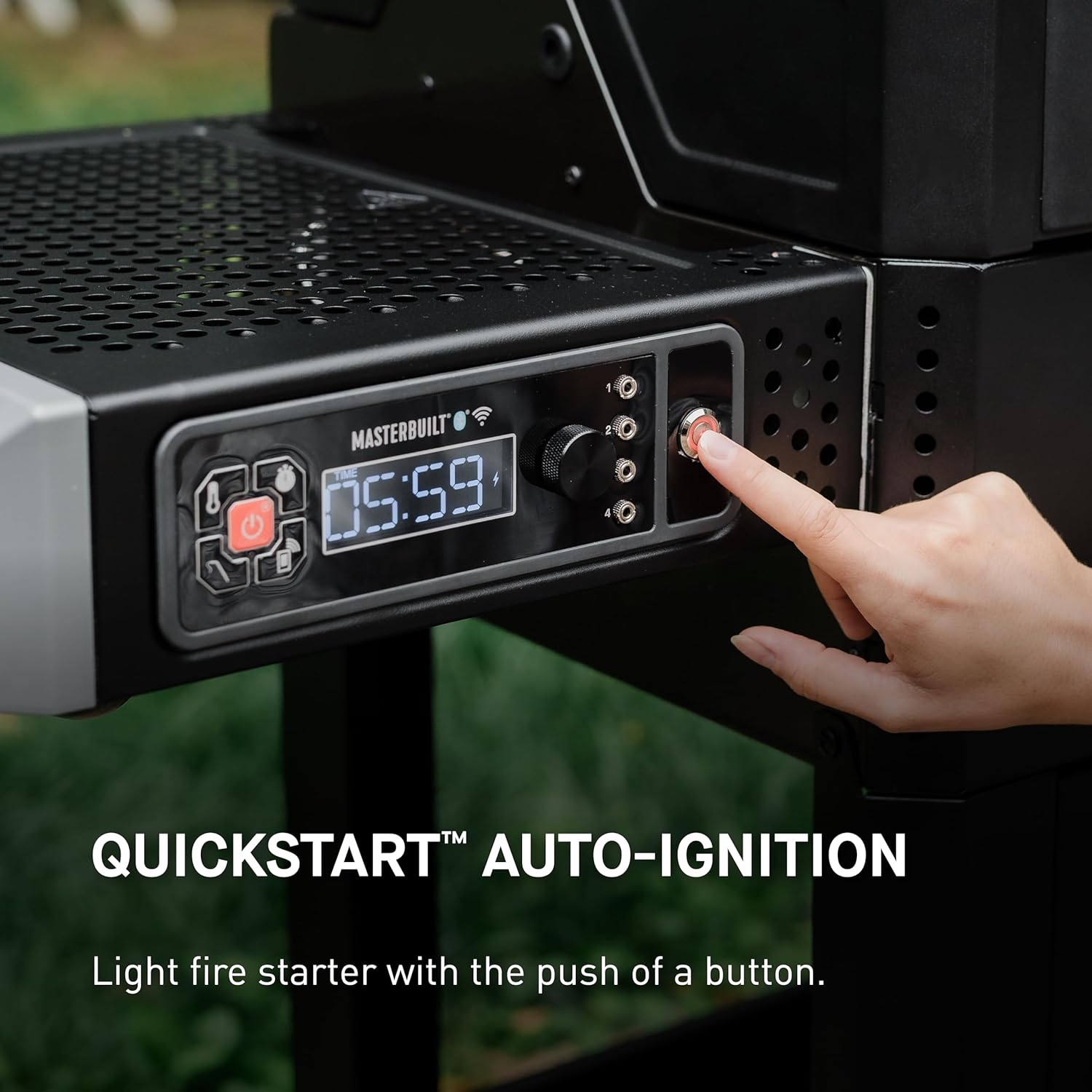 Masterbuilt AutoIgnite 545 Digital Charcoal Grill and Smoker Combo for Easy Grilling, Digital Control, App, Sear Plate, Mini Hopper and 545 BBQ Cooking Square In. in Black