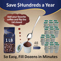iFillCup Pods - Fresh Fill Dozens in Minutes for K Cup Brewers | Use Your Favorite Coffee: Estate, Exotic, Organic or Local Fresh Roast | Holds 50% More Coffee for Richer Larger Brew(1296 Count Green)
