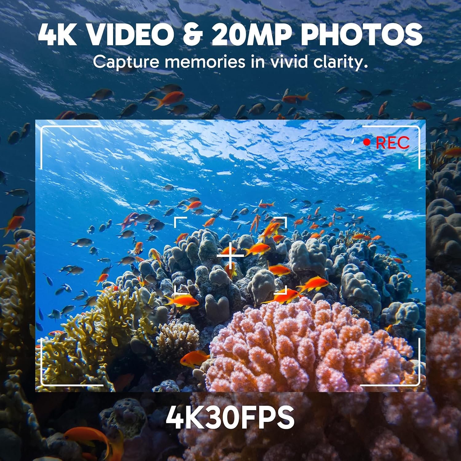 AKASO EK7000 Pro 4K30fps Action Camera with 64GB MicroSDXC U3 Memory Card Accessories Kit Bundle Ultra HD 131FT Waterproof Camera EIS WiFi Remote Control 5X Zoom Underwater Camera