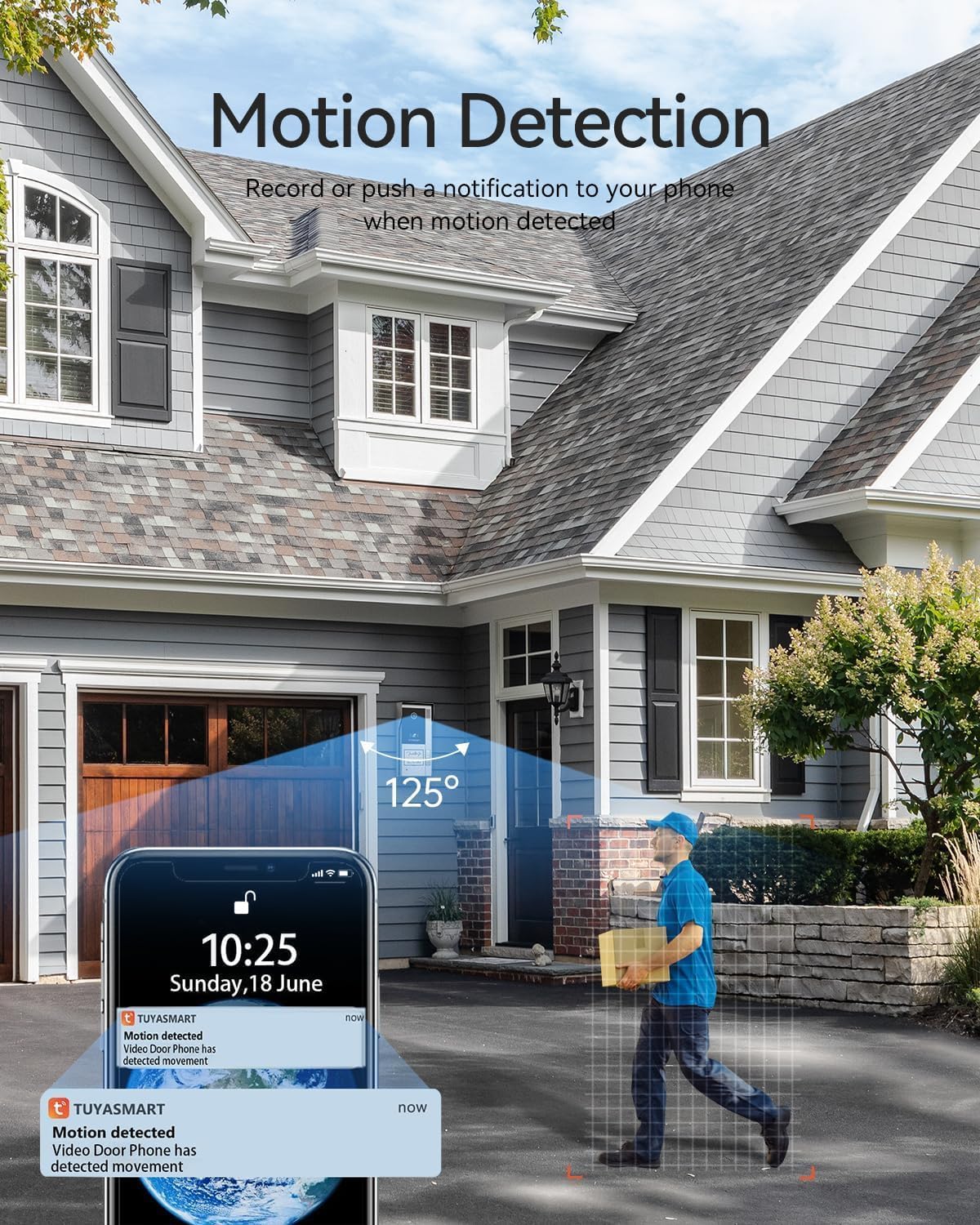 TMEZON Wireless WiFi Video Doorbell Intercom System 2 Unit and Monitor Door Phone IP 4 Wire 7 Inch Entry 1080P Camera Night Vision,TUYA App Remote Unlock Door Release