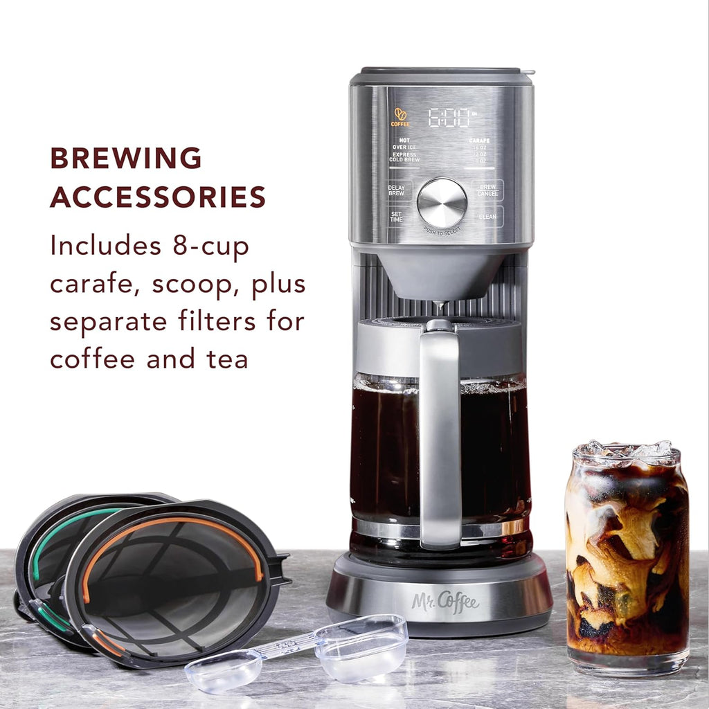 Mr. Coffee Perfect Brew, Intelligent Coffee Maker, Cold Brew Maker & Tea Brewer