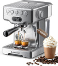 AMZCHEF Ultra Espresso Machine, 58mm Professional with PID Temperature Control for Light to Dark Roast Beans, Built-in Pressure Gauge & 10mm Steam Wand，Provides Barista-Level Lattes and Cappuccinos