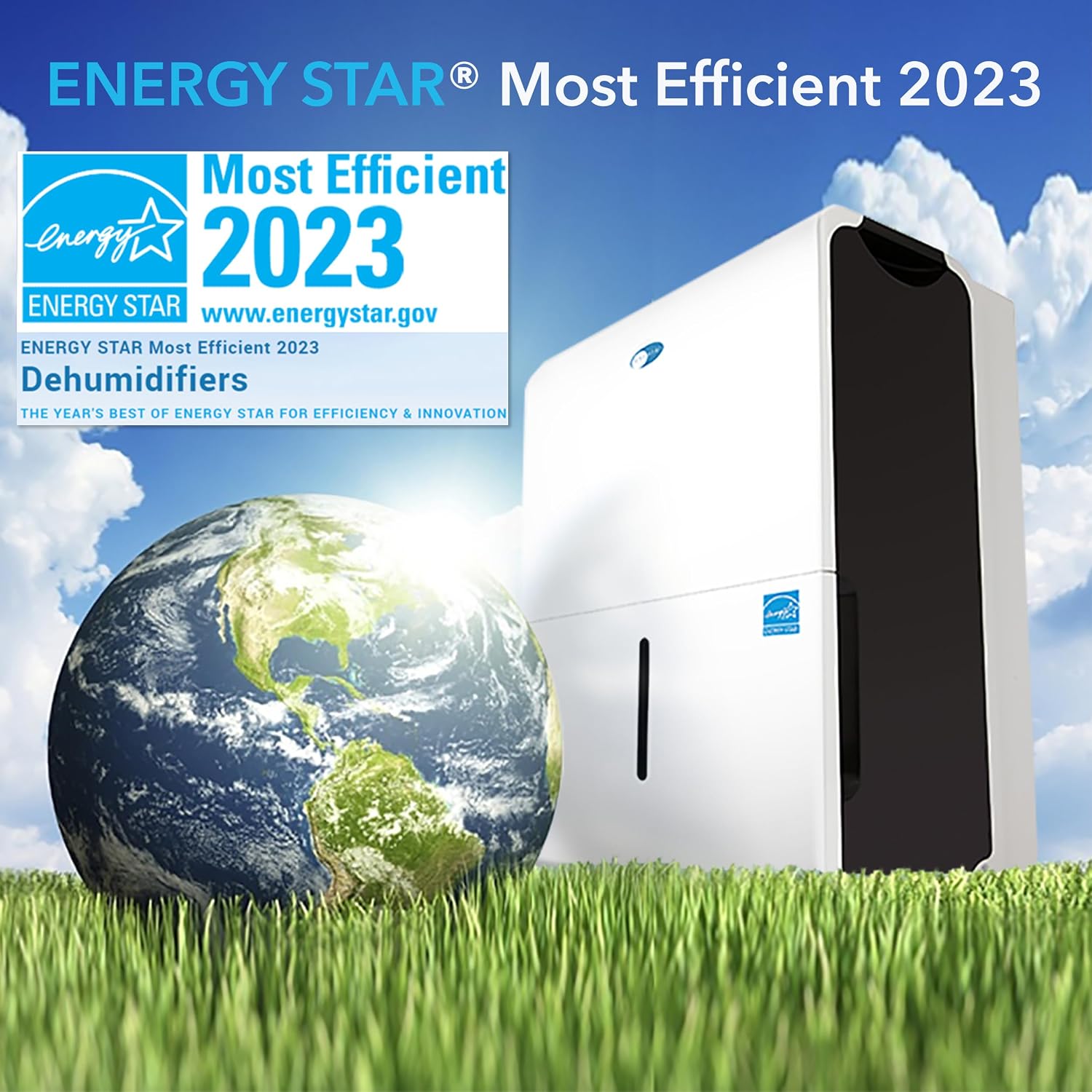 Whynter Energy Star RPD-506EWP 50 Pint High Capacity Portable Dehumidifier with Pump up to 4000 sq ft, White w/Black sides
