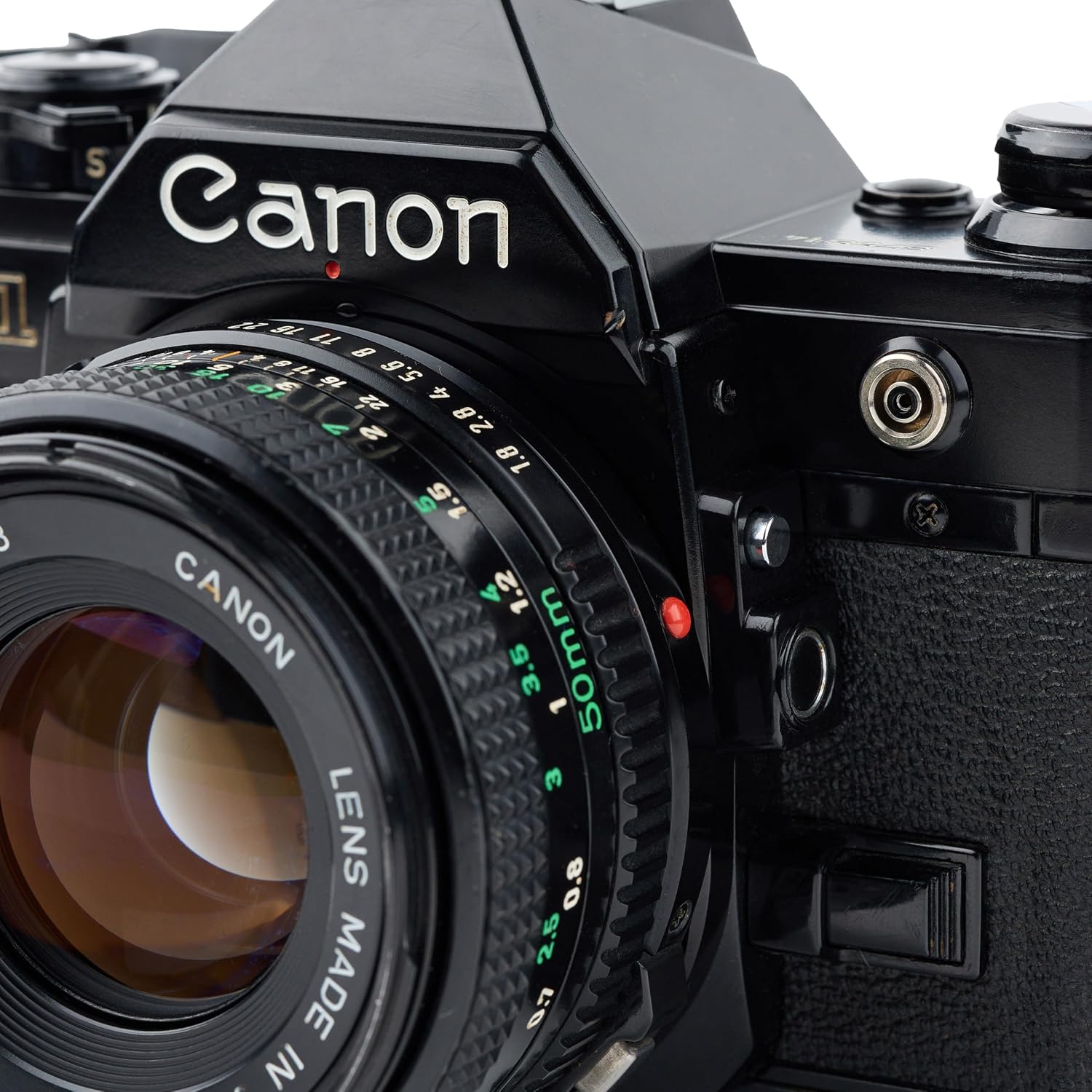Canon AE-1 35mm SLR Film Manual Focus Camera (Black) with 50MM Canon FD Mount Lens. (Renewed)