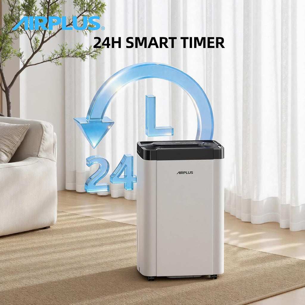 AIRPLUS 5000 Sq. Ft Dehumidifier for Home and Basement, 80 Pint Portable Dehumidifiers with Drain Hose for Large Room, Quiet Sleep Mode Dehumidifier for Bedroom, RV De humidifier for Inside Camper