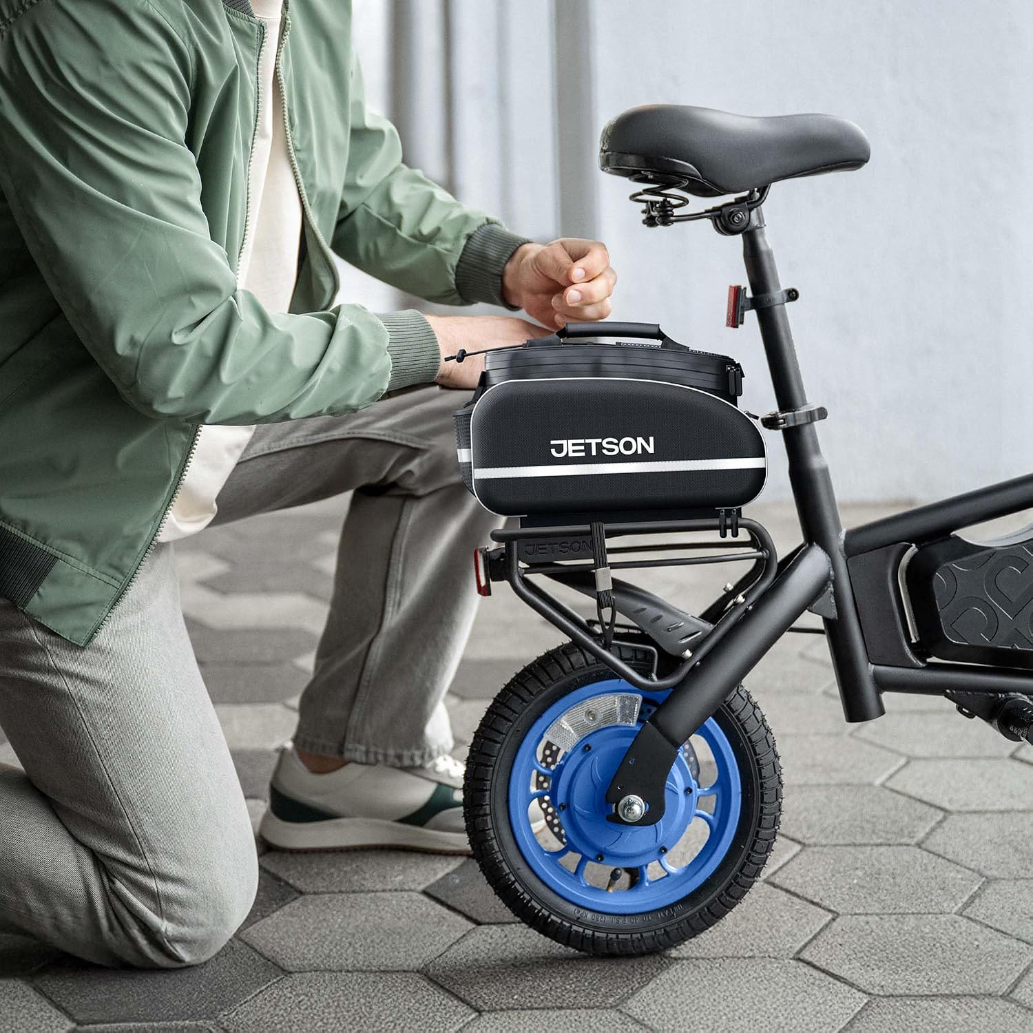 Jetson Bolt Electric Bike, Foot Pegs, Easy-Folding, Built-in Carrying Handle, Twist Throttle, Cruise Control, Up to 15.5 MPH, Range Up to 15 Miles, Ages 13+