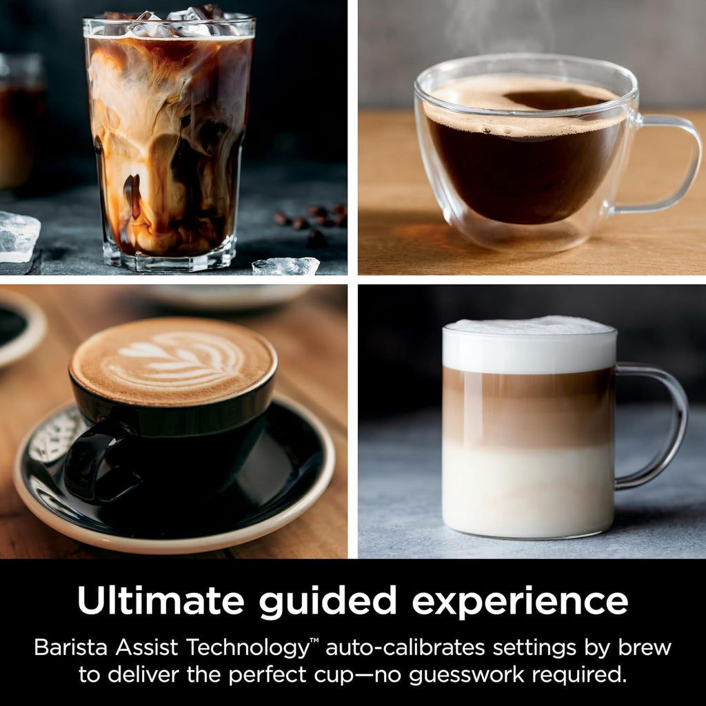 Ninja Luxe Café Essential Series, Espresso Machine and Drip Coffee Maker, Integrated Grinder, Assisted Tamper, Hands-Free Frother, for Cappuccinos and Lattes, Dairy or Non-Dairy. ES501C