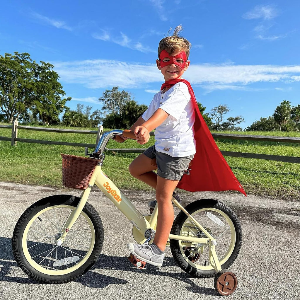 JOYSTAR Vintage Kids Bike with Training Wheels & Basket, 12 14 16 Inch Girls Bike for 2-7 Years Old, Toddler Bikes, Multiple Colors