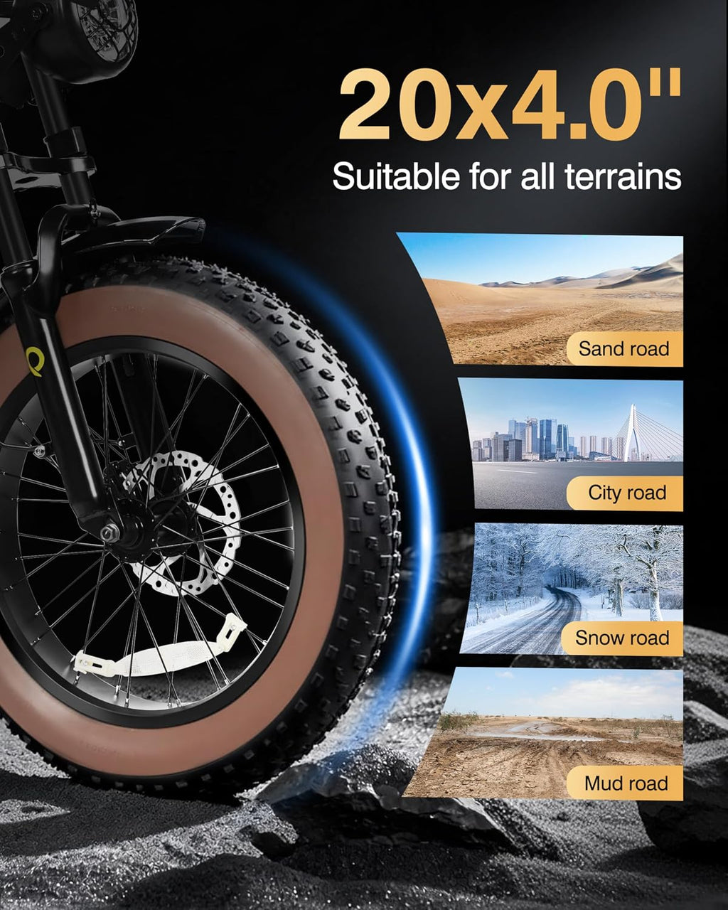 Qlife Electric Bike for Adults/Teens Spark-1500W Peak Motor 20' Fat Tires 28MPH(Unlock to 35MPH) Dirt Bike, 624-1248Wh Removable Battery Ebike, Dual Suspension & Brakes Motorcycle, 21-Speed Bicycle