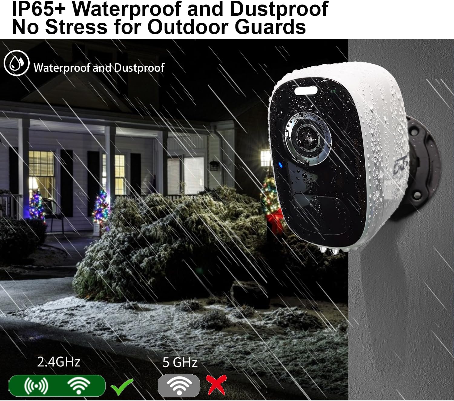 DCT Magnetic Cameras for Home Security: No Drilling Instant Installation - Wireless WiFi Cam for Outdoor - Motion Detection - Color Night Vision - SD/Cloud Storage