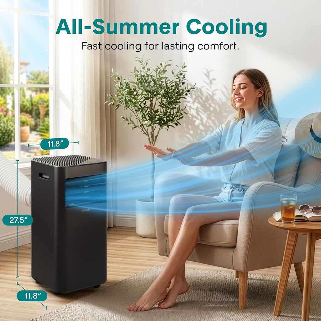 Efficient 10000 BTU Portable Air Conditioner - Compact White by SereneLife