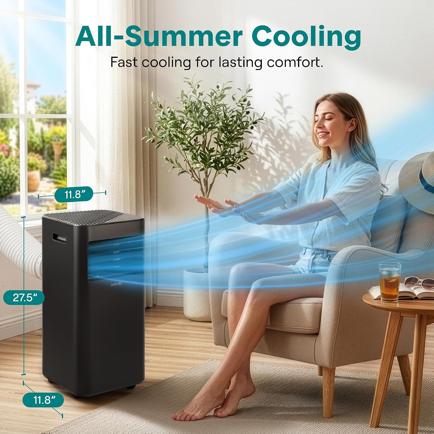 Efficient 10000 BTU Portable Air Conditioner - Compact White by SereneLife