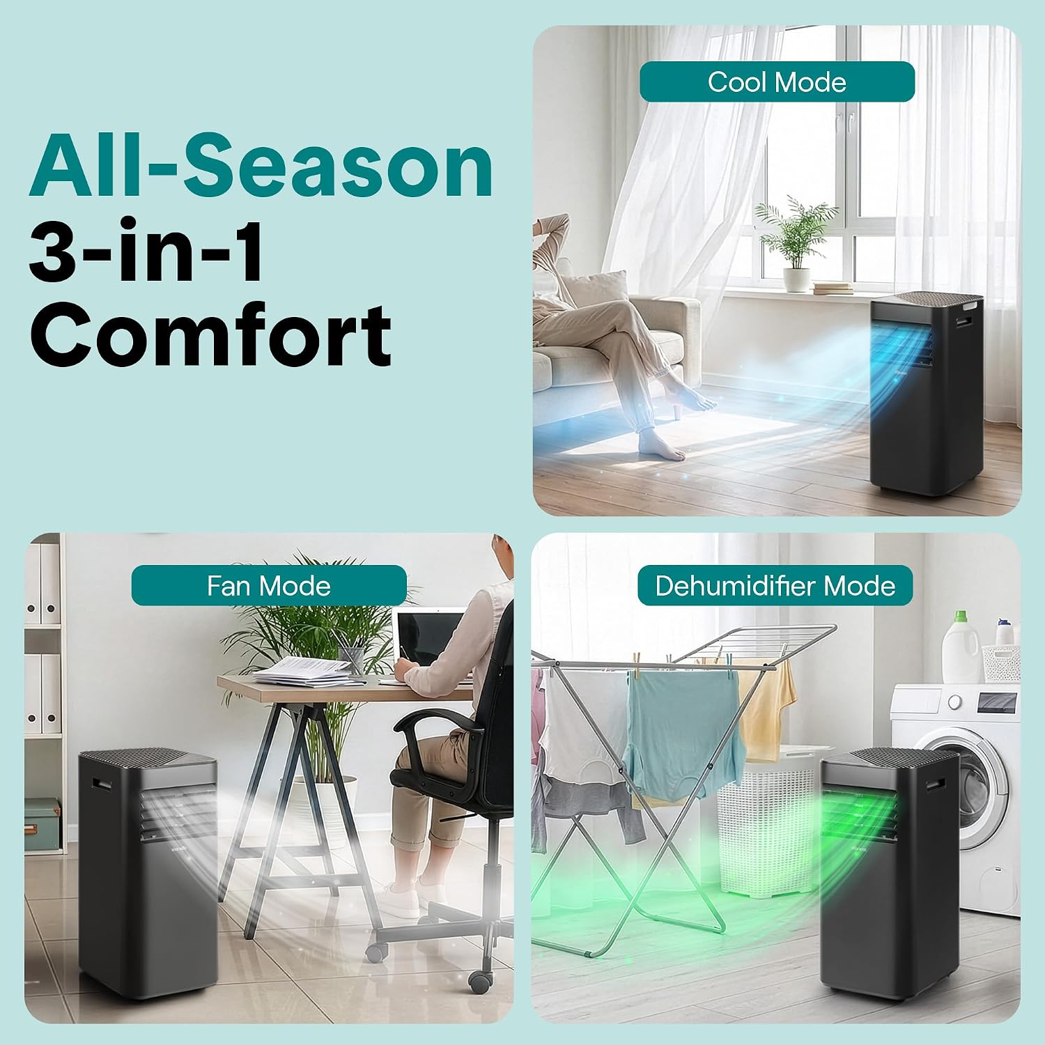 Efficient 10000 BTU Portable Air Conditioner - Compact White by SereneLife