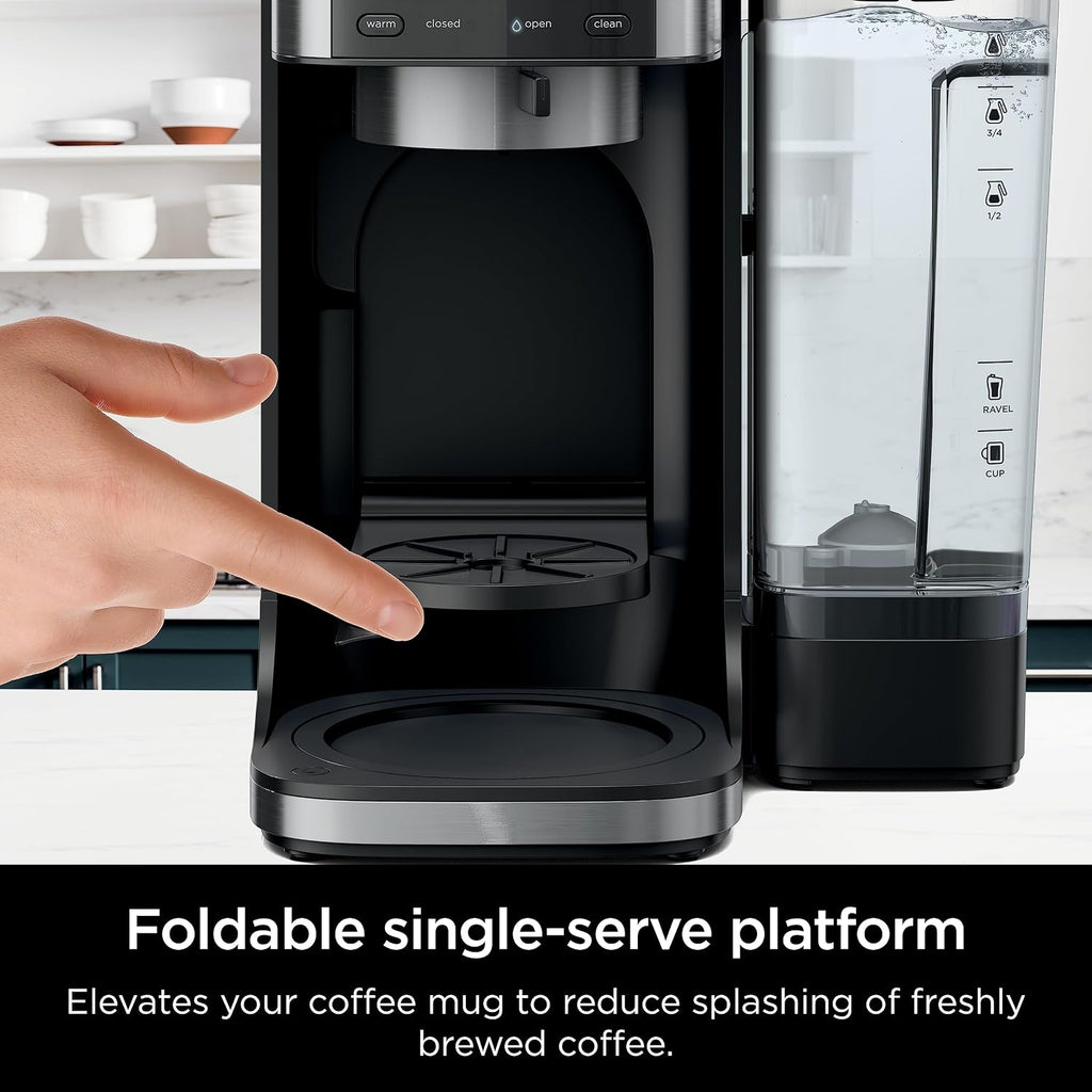 Ninja Drip Coffee Maker | DualBrew™ Pro Hot & Iced Coffee Machine, Single Serve to Carafe | Brew with Pods & Grounds, Compatible with K Cups | 3 Brew Styles, 60oz Removable Reservoir | Black, CFP101