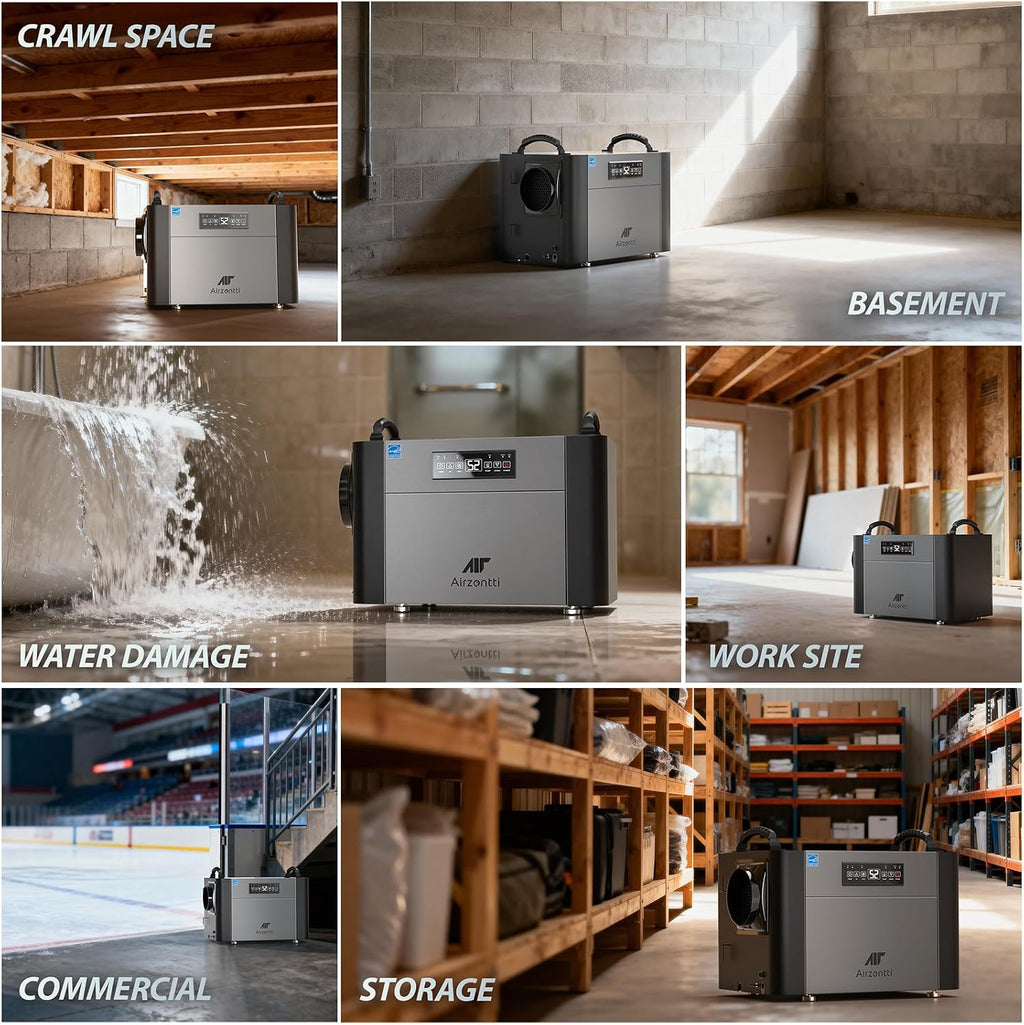 155 Pints Commercial Dehumidifier for Basement with Pump and Drain Hose, Large Space Dehumidifier for Crawl Space, Attic, Garage, Home, Industrial, Water Damage, Auto Defrost, Energy Star