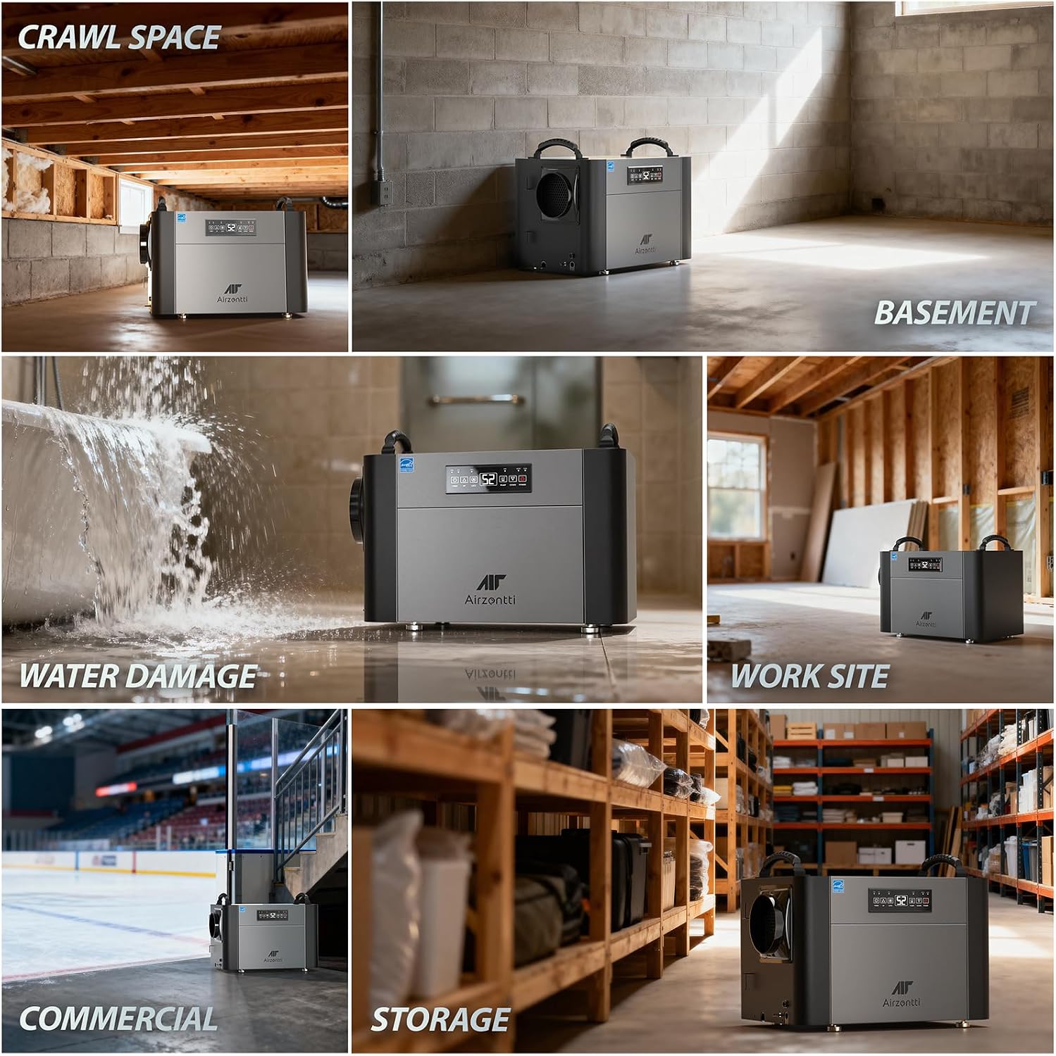 155 Pints Commercial Dehumidifier for Basement with Pump and Drain Hose, Large Space Dehumidifier for Crawl Space, Attic, Garage, Home, Industrial, Water Damage, Auto Defrost, Energy Star