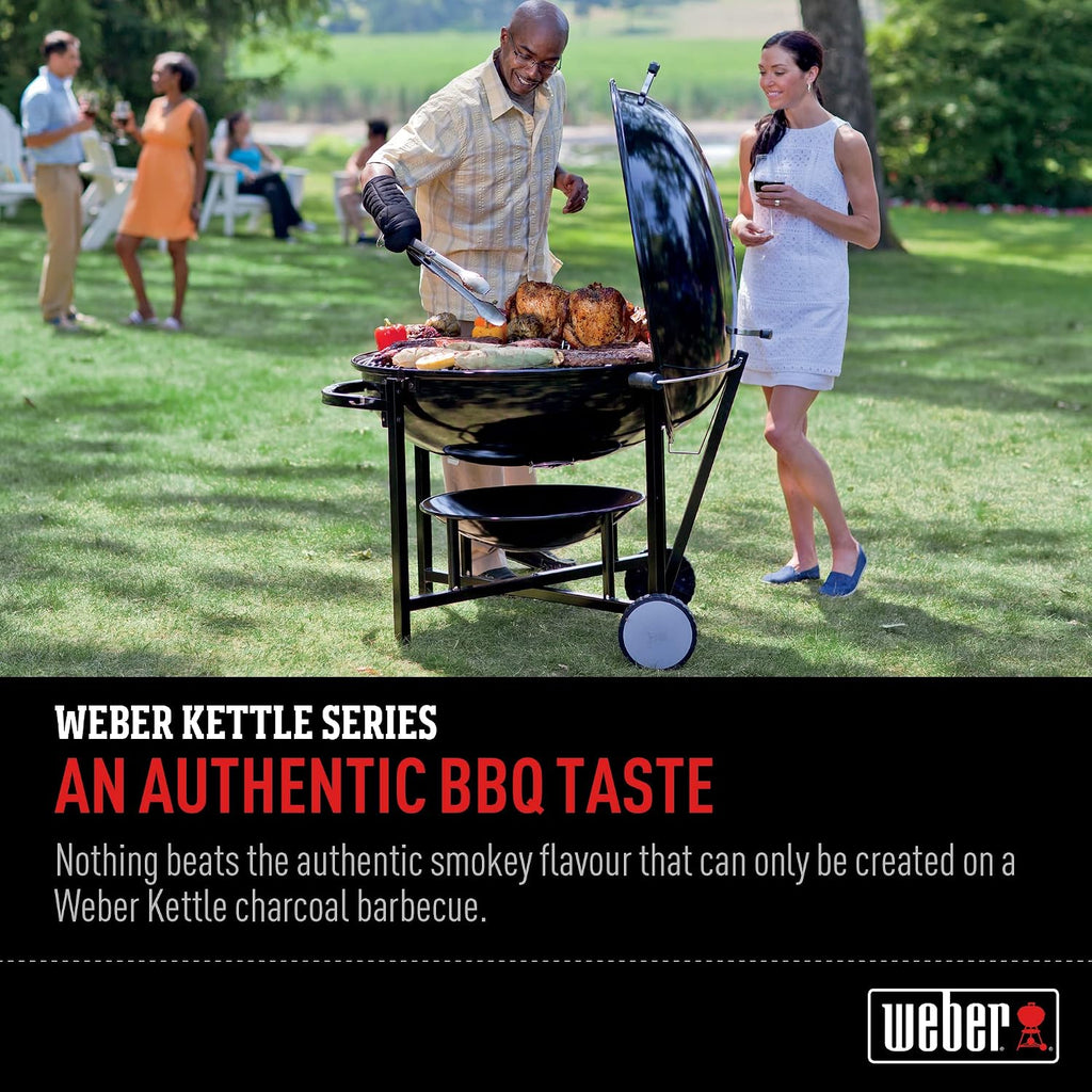 Weber The Ranch Charcoal Kettle Grill, 37' – Massive Outdoor BBQ Grill with Stainless Steel Hinged Cooking Grate, Tuck-Away™ Lid Holder & Porcelain‑Enameled Bowl