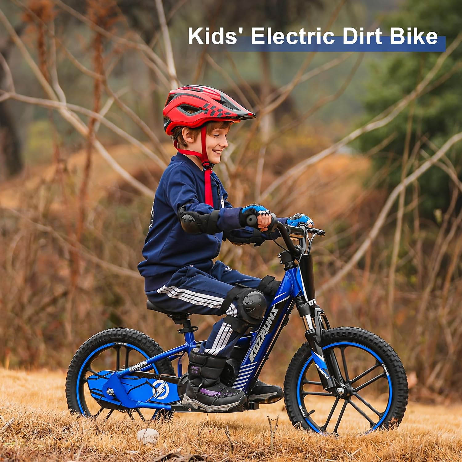 TUIBOKA Electric Dirt Bike for Kids, Professional Version, Electric Motorcycle with 500W Powerful Brushless Motor, 14 MPH, 16 Inch Off Road Tires, Adjustable Seat for Ages 5-12 Blue