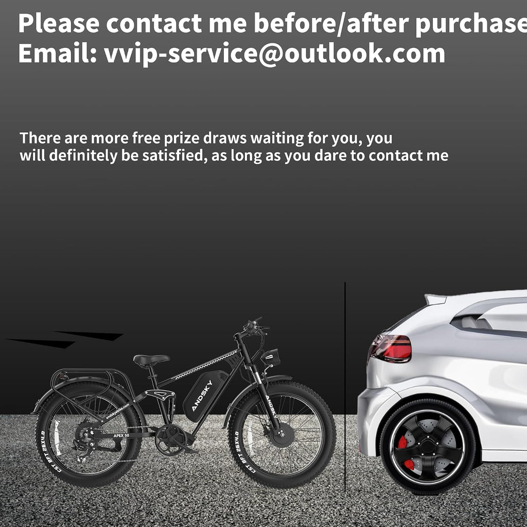 9000W Peak Dual Motor Electric Bike for Adults, 52V/48V 26' Fat Tire Full Suspension, 40-47MPH & 110 Miles, Hydraulic Brakes, UL2849
