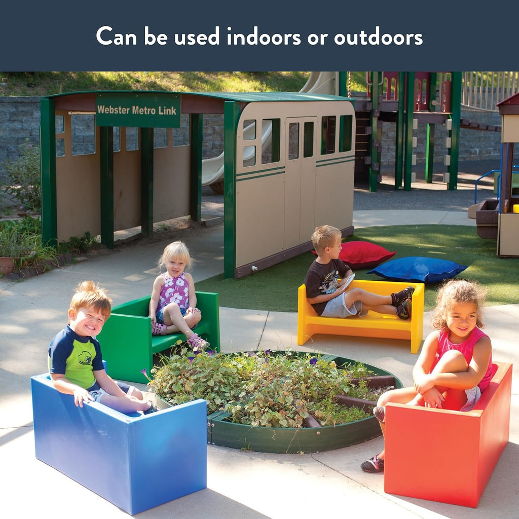 Children's Factory Adapta-Bench, CF910-029 Blue, Kids Flexible Seating, Classroom, Preschool and Daycare Furniture, Indoor or Outdoor Toddler Chairs