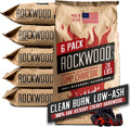 Rockwood Natural Lump Charcoal – Hardwood Lump Charcoal Blend of Oak, Hickory & Cherry for Clean Burn, High-Heat Grilling & Smoky Flavor Barbecue – Ideal for Kettle & Kamado Grills – 20lbs (6 Packs)