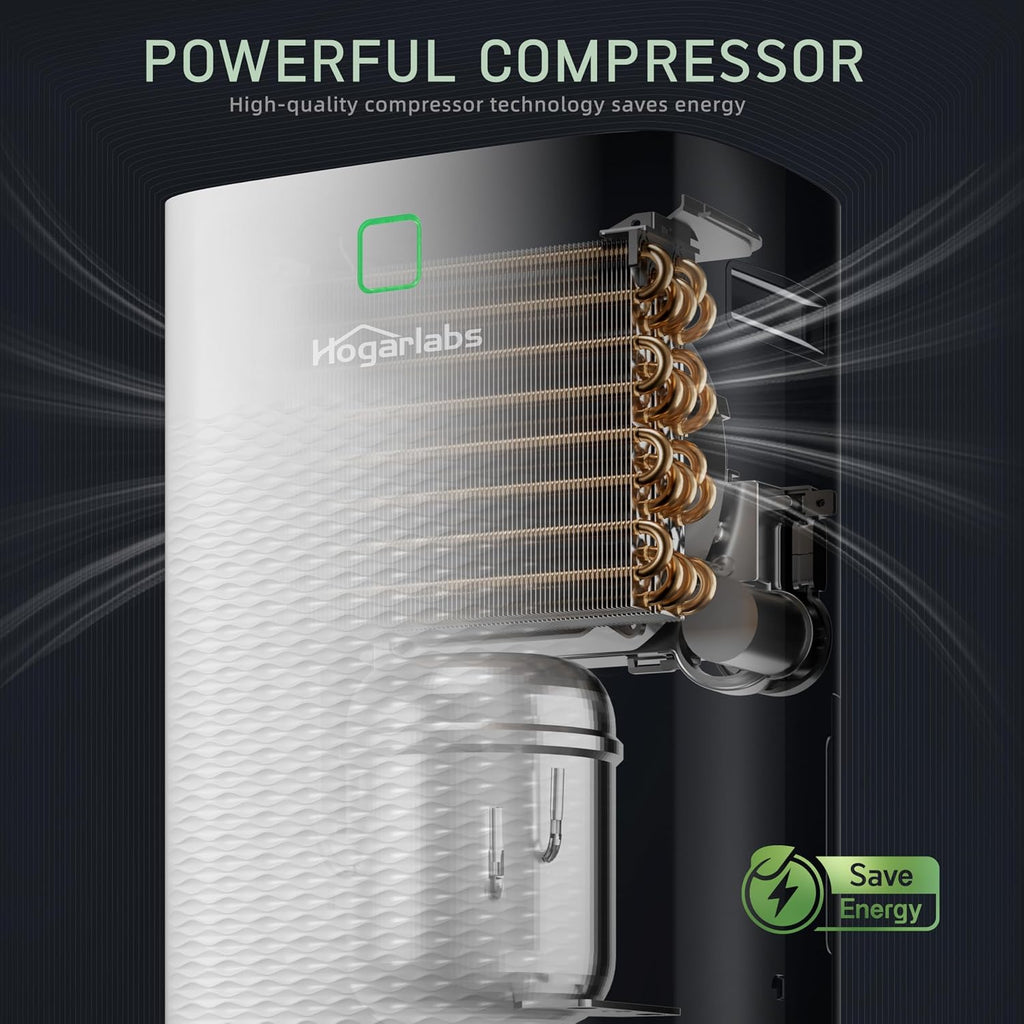 HOGARLABS Smart Dehumidifiers for Home and Basements, with 3 Working Modes, Overflow Protection, Dehumidifier with Drain Hose and Digital Control Panel. (50 Pints for basement)