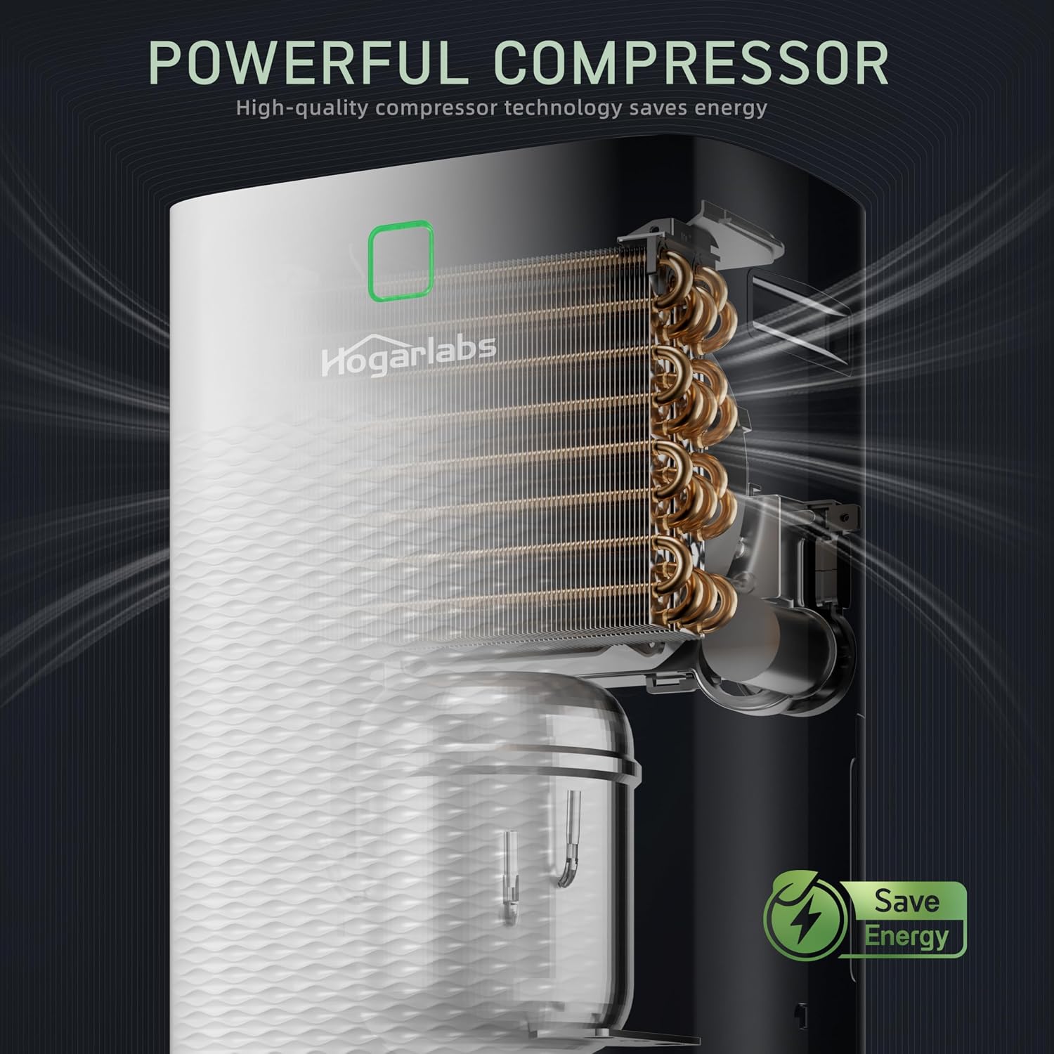 HOGARLABS Smart Dehumidifiers for Home and Basements, with 3 Working Modes, Overflow Protection, Dehumidifier with Drain Hose and Digital Control Panel. (50 Pints for basement)