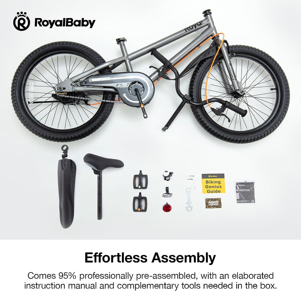RoyalBaby Kids Bike with Dual Handbrake for Beginners,12 14 16 18 20 Inch Bicycle for Boys & Girls Ages 3-10 Years