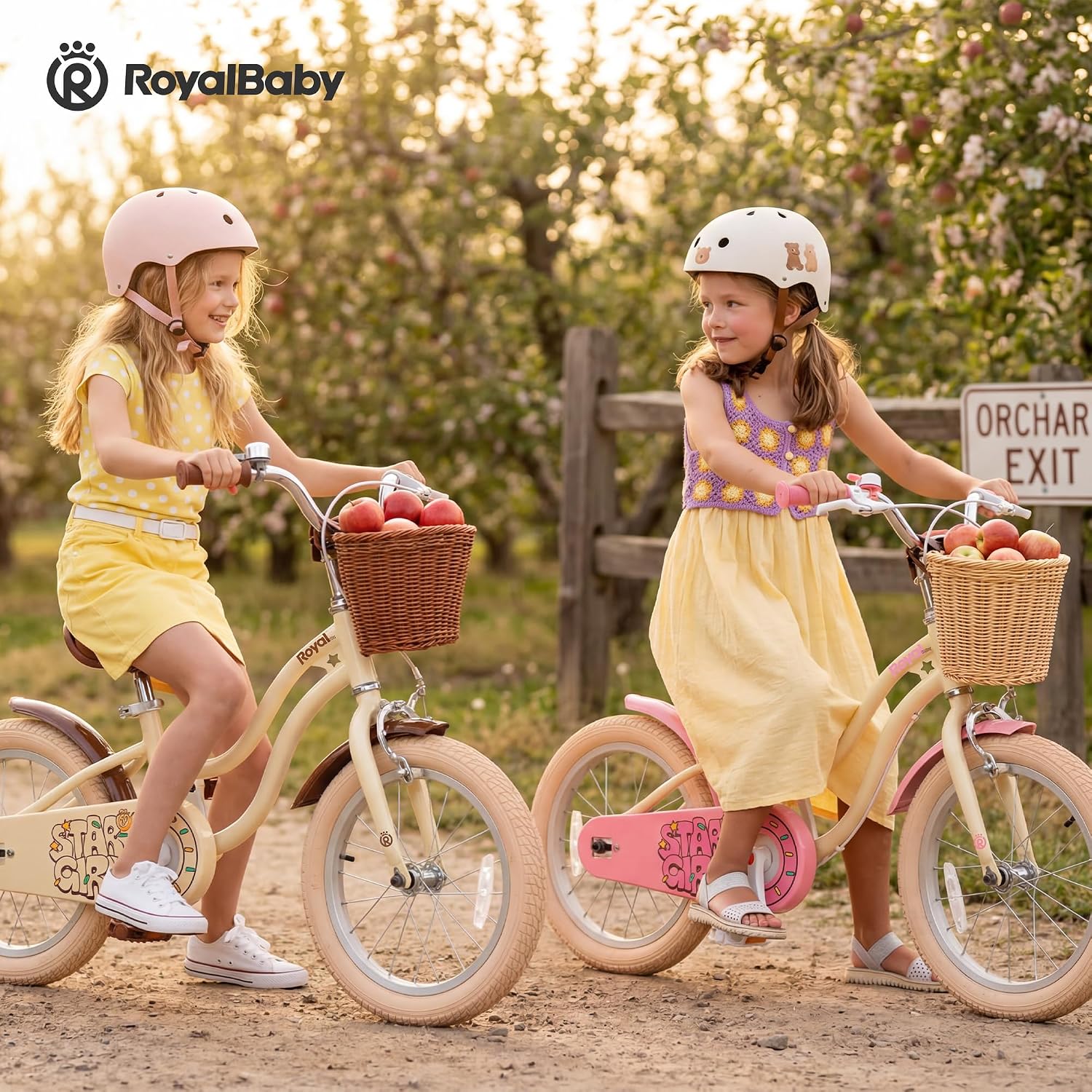 RoyalBaby Girls Bike, Stargirl EZ Kids Bike Balance and Pedal Bicycle with Basket and Dual Handbrake, 12 14 16 18 Inch Toddlers to Big Kids 3-8 Years, Multiple Colors