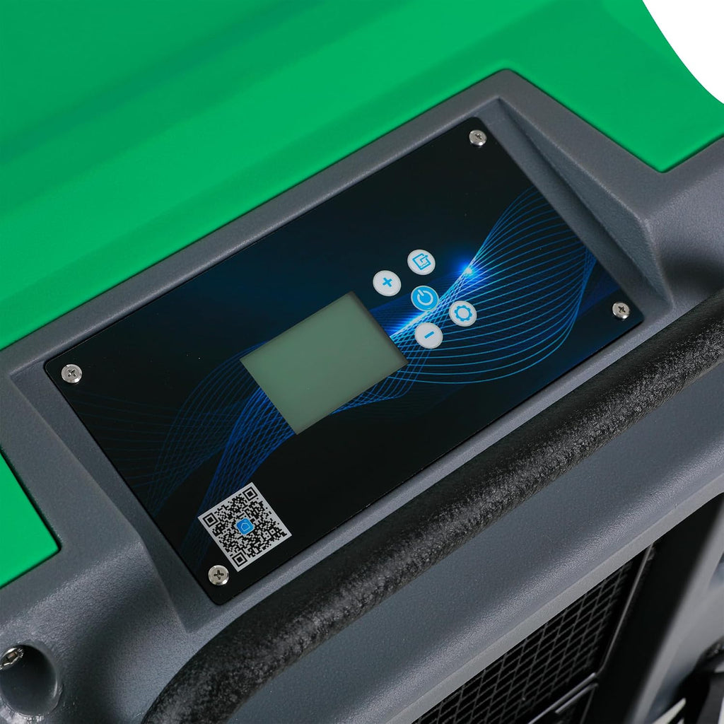 MOUNTO 310 Pints LGR Commercial Dehumidifier with Built-In Pump and Drain Hose – Portable, Heavy-Duty Dehumidifier with Wheels for Basements, Garages, Home, and Job Sites (Green)