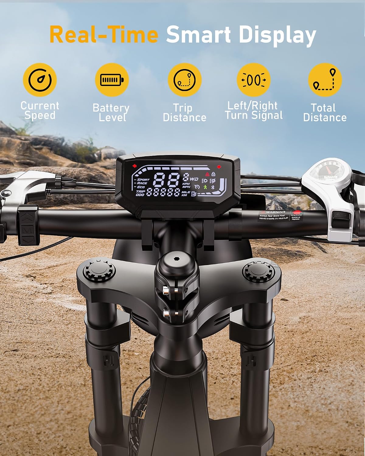Electric Bike Adults 1000/1500W Ebike28/35MPH, 55-85 Miles Electric Motorcycle with 13/20AH Battery, 20' Fat Tire Electric Dirt Bike 7-Speed E-Bike Full Suspension, GPS Location (iOS Compatible)