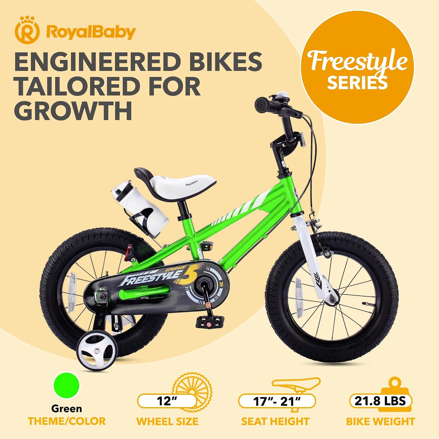 RoyalBaby Kids Bike with Dual Handbrake for Beginners,12 14 16 18 20 Inch Bicycle for Boys & Girls Ages 3-10 Years