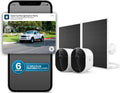 Arlo Pro Security Camera 2K HDR (6th Gen, 2025 Release) 2 Cam + 2 Solar Panels + 6 Months of Secure Plus Plan - Wireless Outdoor Camera, Battery Power, Person, Vehicle & Animal Detection, White