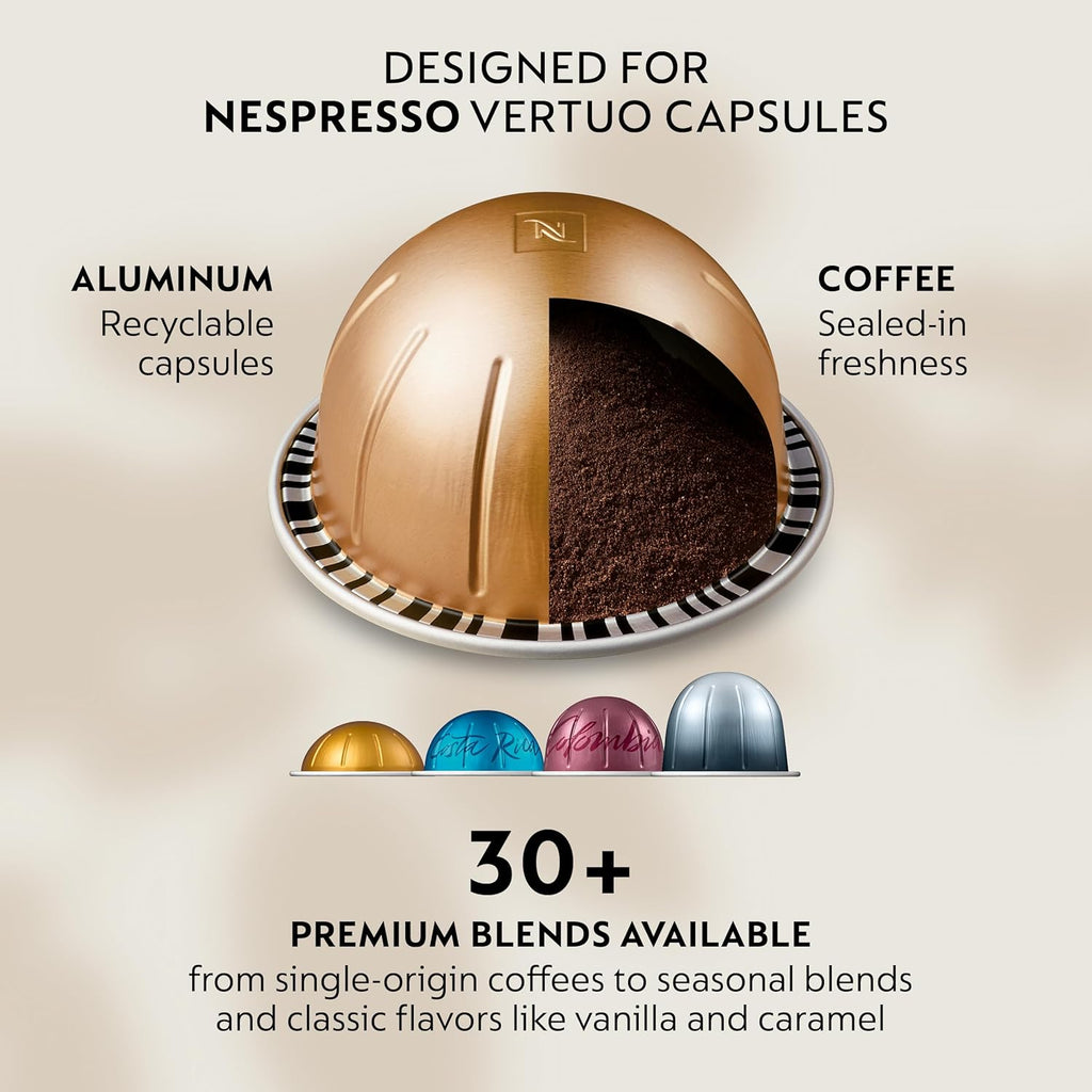 Nespresso Vertuo Coffee and Espresso Maker by Breville, Matte Black with Aeroccino Milk Frother