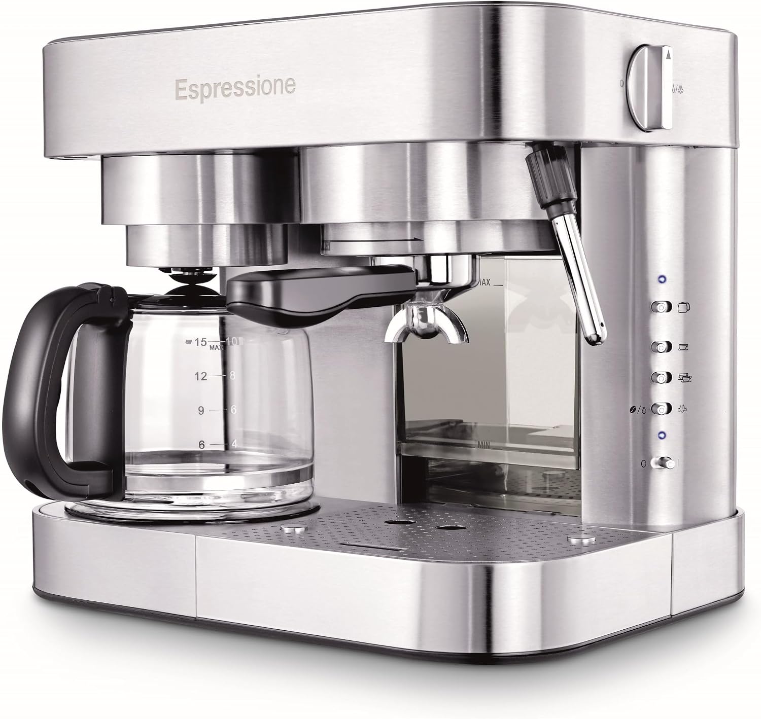 Espressione Combination Stainless Steel Espresso + Coffee Maker, 10 cups