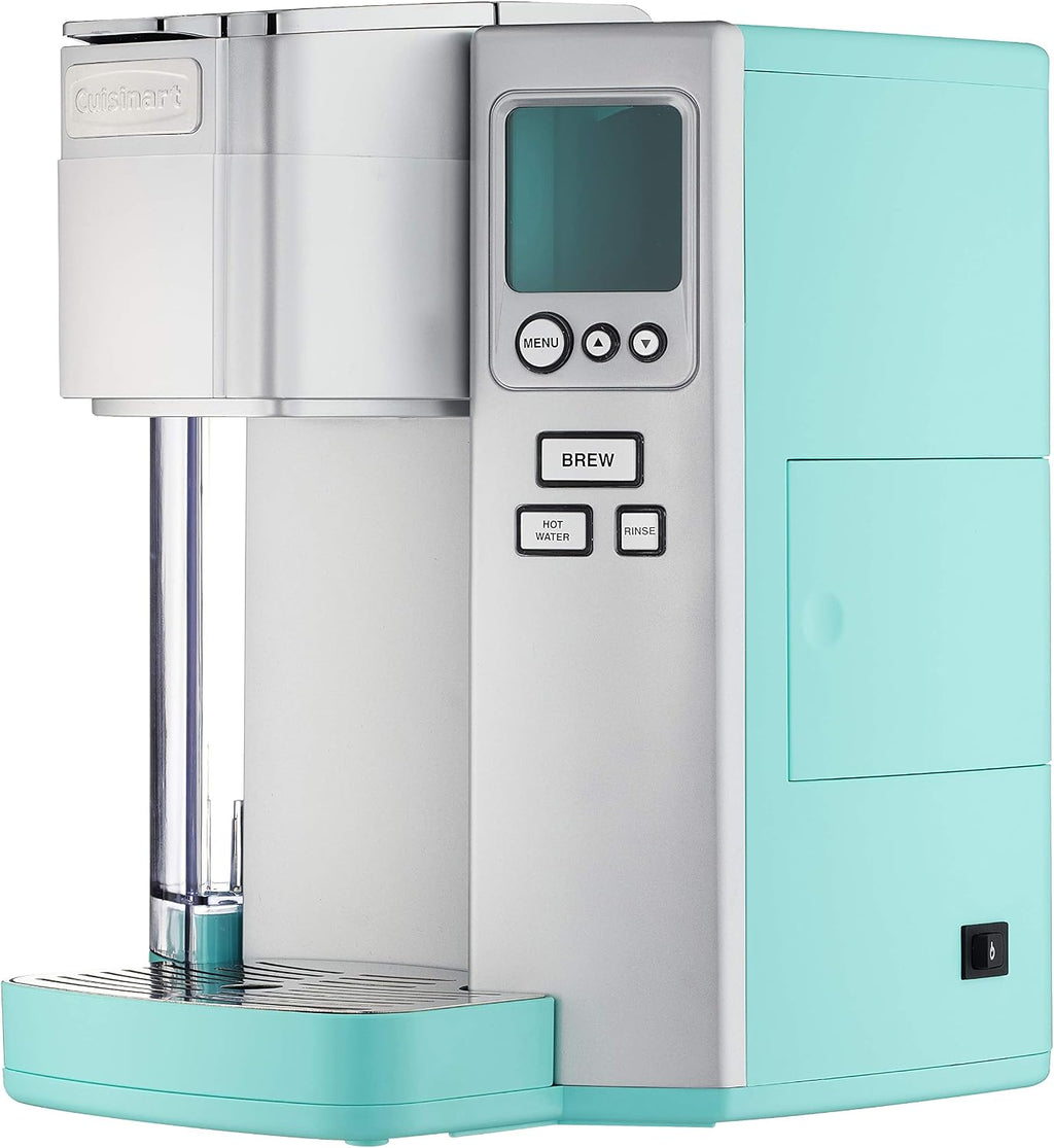 Cuisinart Coffee Maker, Single Serve 72-Ounce Reservoir Coffee Machine, Programmable Brewing & Hot Water Dispenser, Stainless Steel, Robins Egg Blue