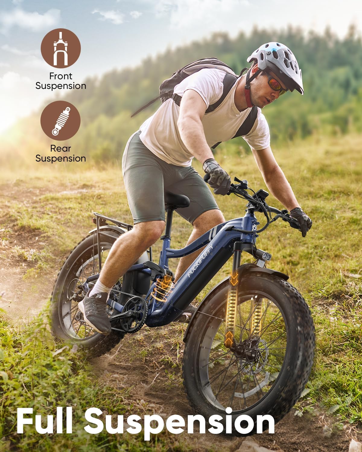 PUCKIPUPPY Boxer Electric Bike for Adults, 48V 20Ah Battery and Extra 15Ah Battery, 140Miles Range+