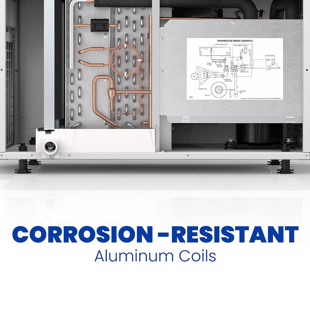 AprilAire E130C Pro 130-Pint Whole-House Dehumidifier with Castors, Energy Star Certified, Commercial-Grade for Basement, Crawlspace, or Whole House up to 7,200 sq. ft.