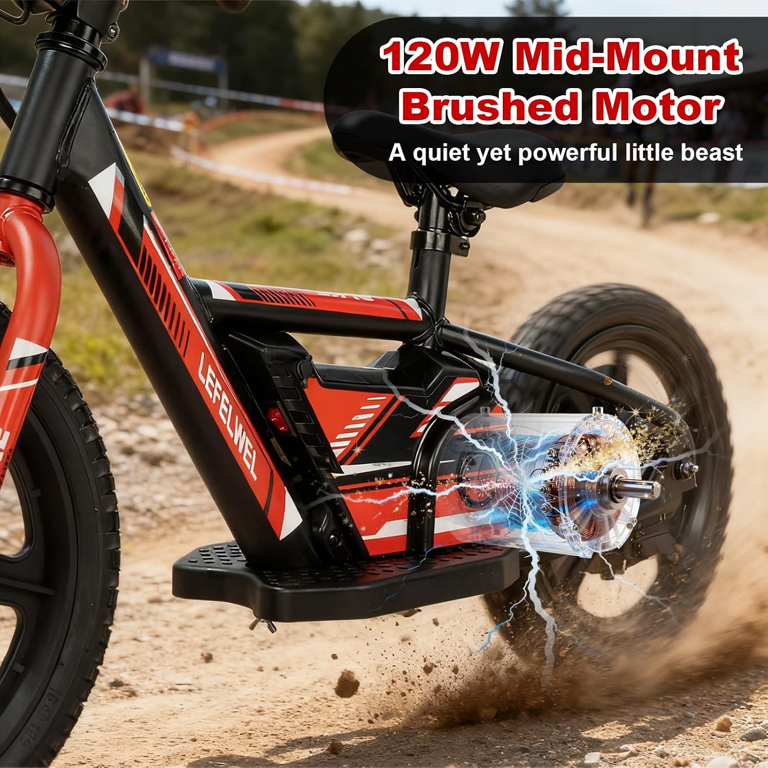 LEFELWEL Electric Balance Bike for Kids Ages 3-5/4-8, Adjustable Speed and Long Range, Lightweight and Durable, Safety Handbrake, Electric Dirt Bike Ebike for Kids