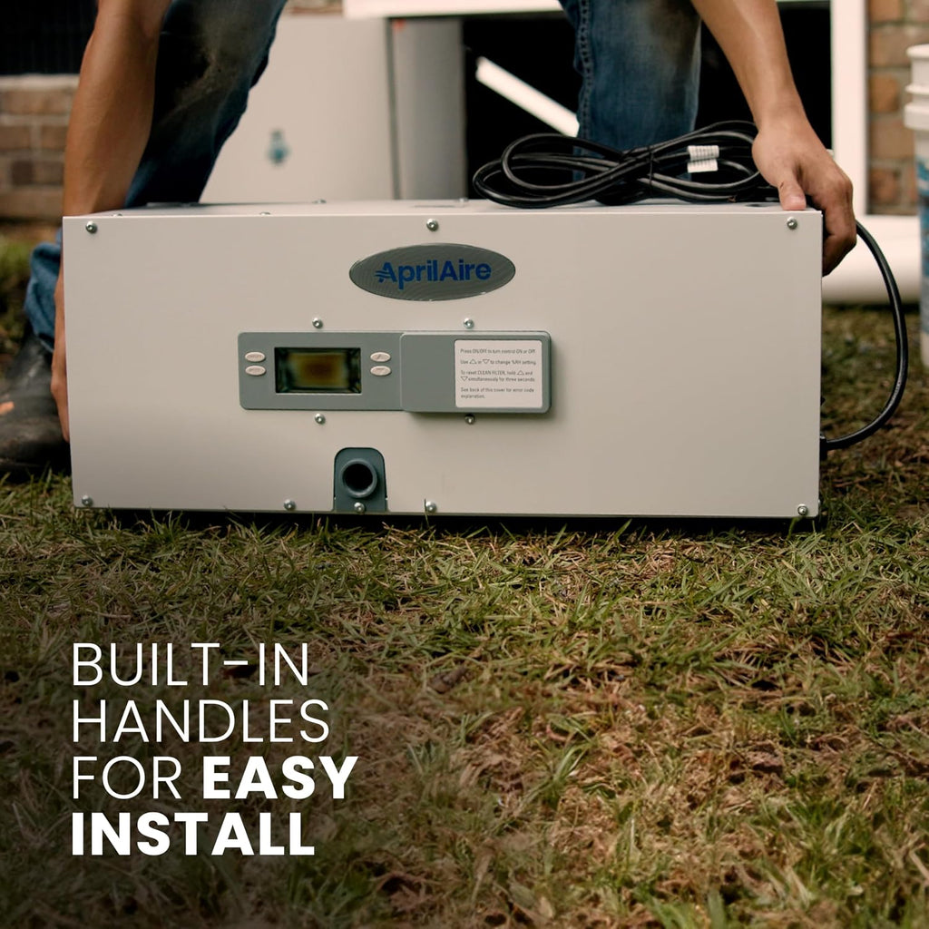AprilAire E050 Dehumidifier – Compact, 50 PPD for Crawl Spaces, Attics, Garages, Basements up to 1,600 Sq. Ft., Part of the AprilAire Healthy Air System