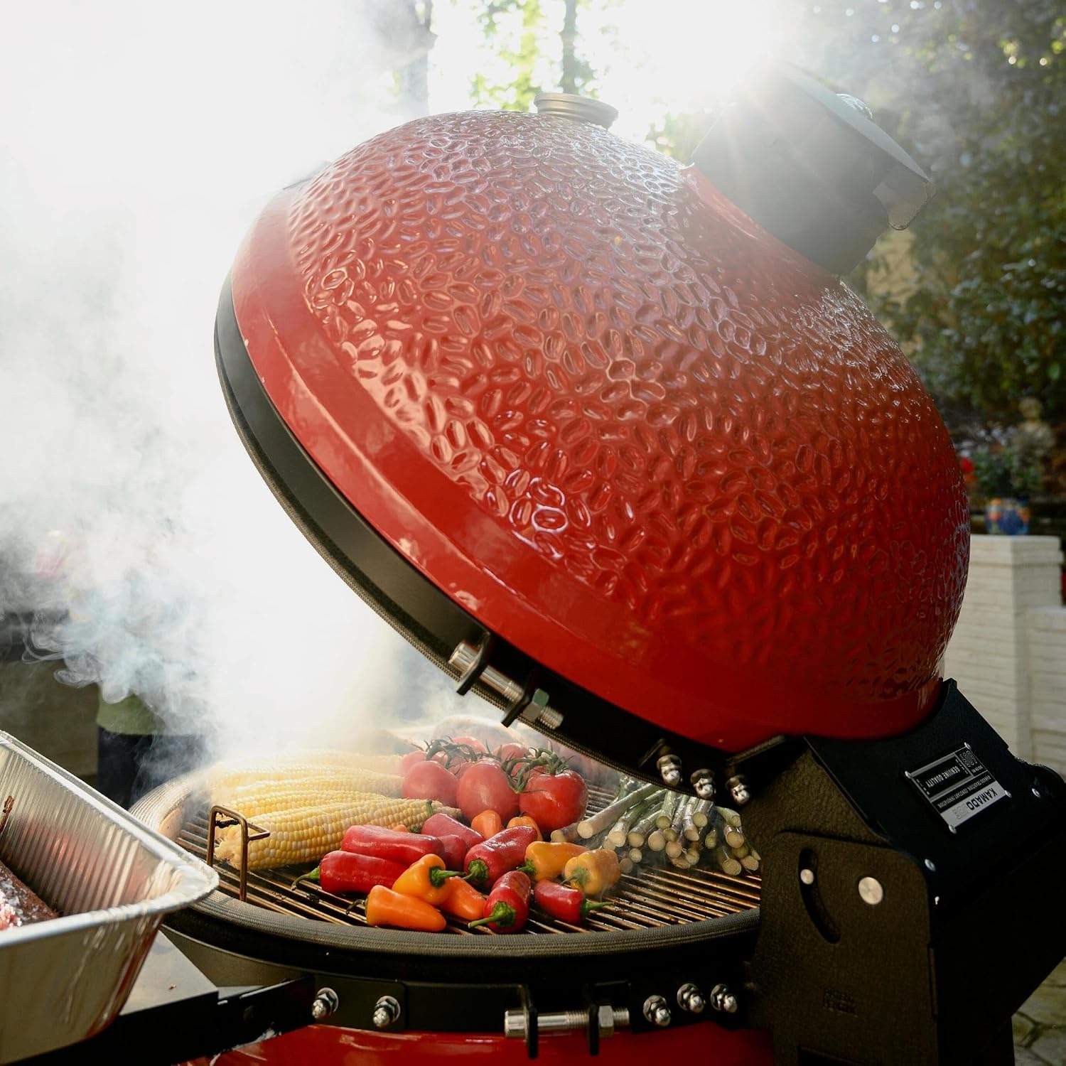 Kamado Joe BJ24NRHC Big Joe II Stand Alone Charcoal Grill, Blaze Red