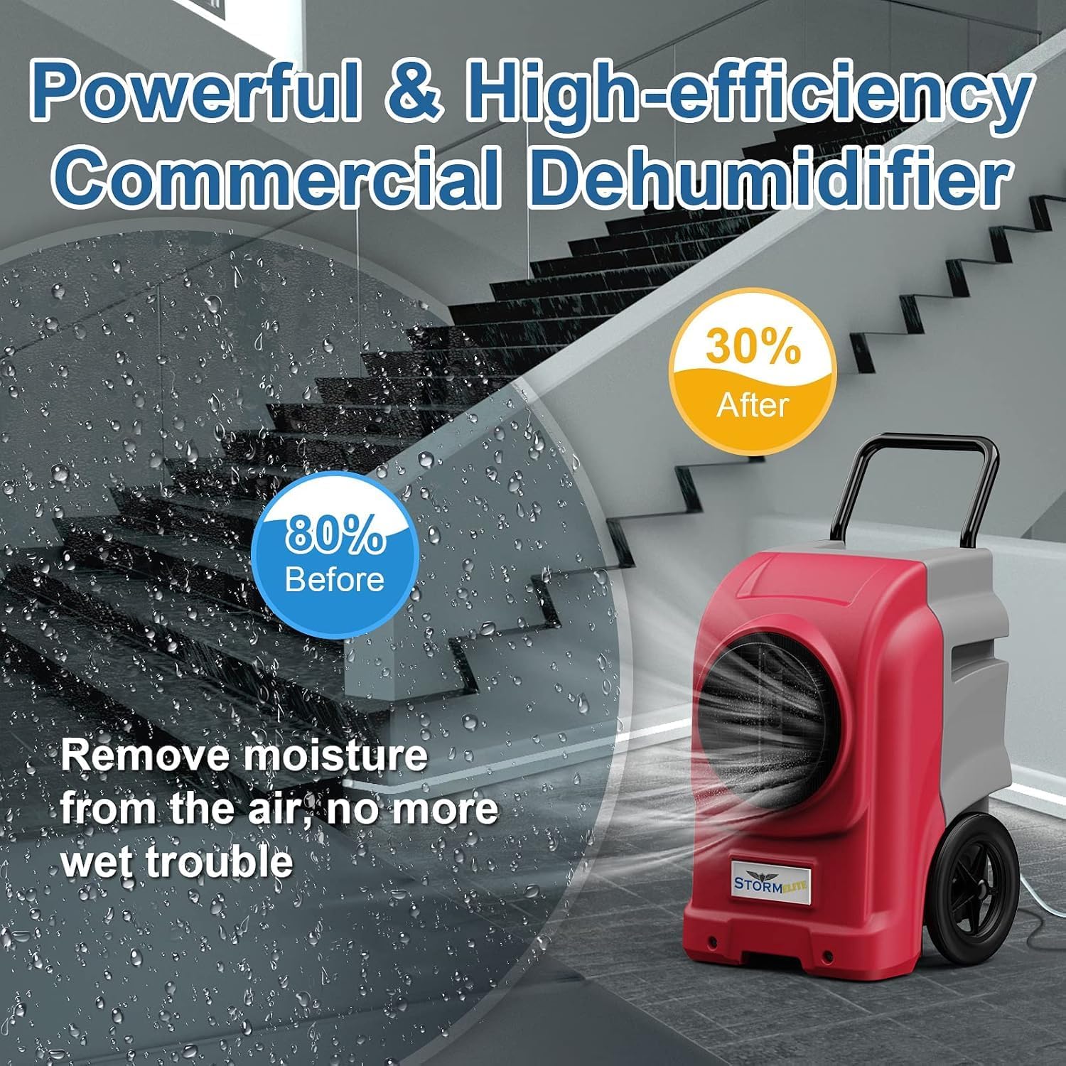 ALORAIR 270 Pints Commercial Dehumidifier with Pump, Whole House Dehumidifiers for Large Room, Industrial Large Dehu with Drain Hose for Basement, Water Damage Restore, Limited 5 Years Warranty